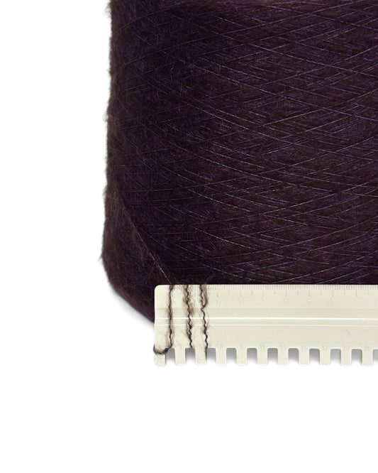 Plum Mirage — fluffy mohair yarn Piuma on cone, 950m/100g