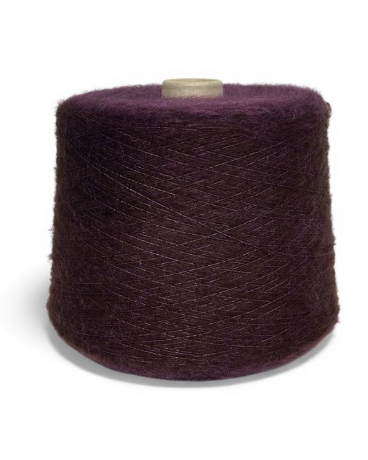 Plum Mirage — fluffy mohair yarn Piuma on cone, 950m/100g