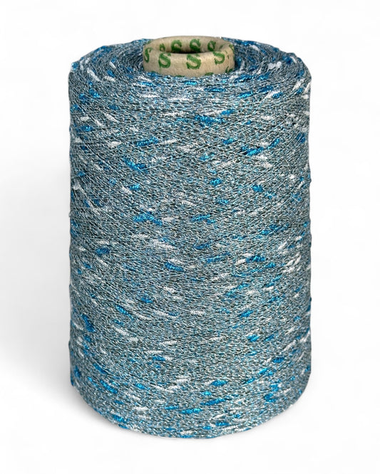 Vertical view of Stellina Ice Flash cone — silvery and turquoise shine