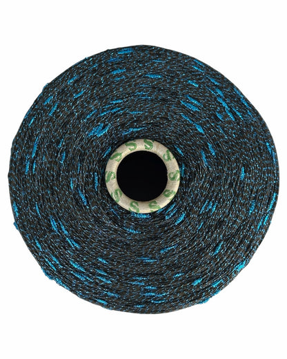 Roll of black and blue abrasive paper on a white background
