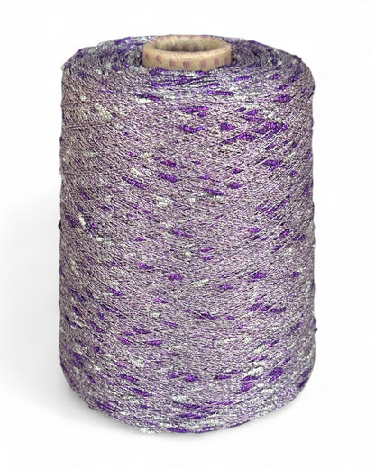 Lavender Lights yarn cone with metallic texture