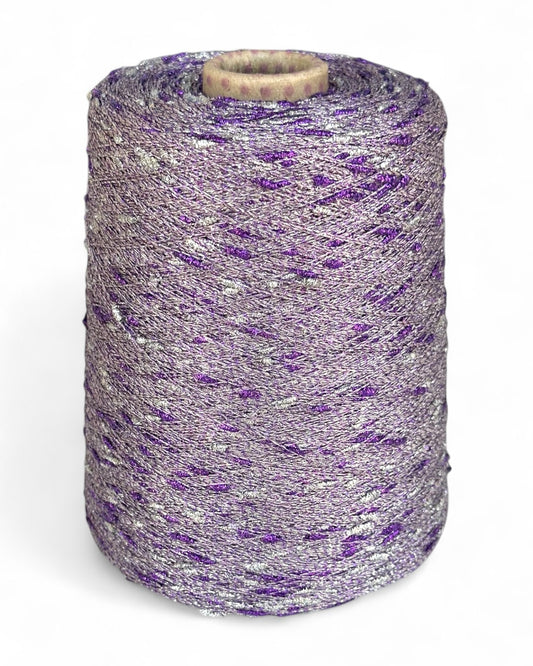 Lavender Lights yarn cone with metallic texture
