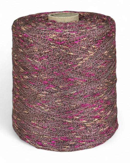 Berry Gold yarn cone — metallic and vivid