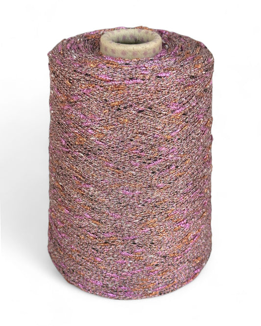 Stellina Sunset Twist yarn cone — fantasy yarn with shiny knots