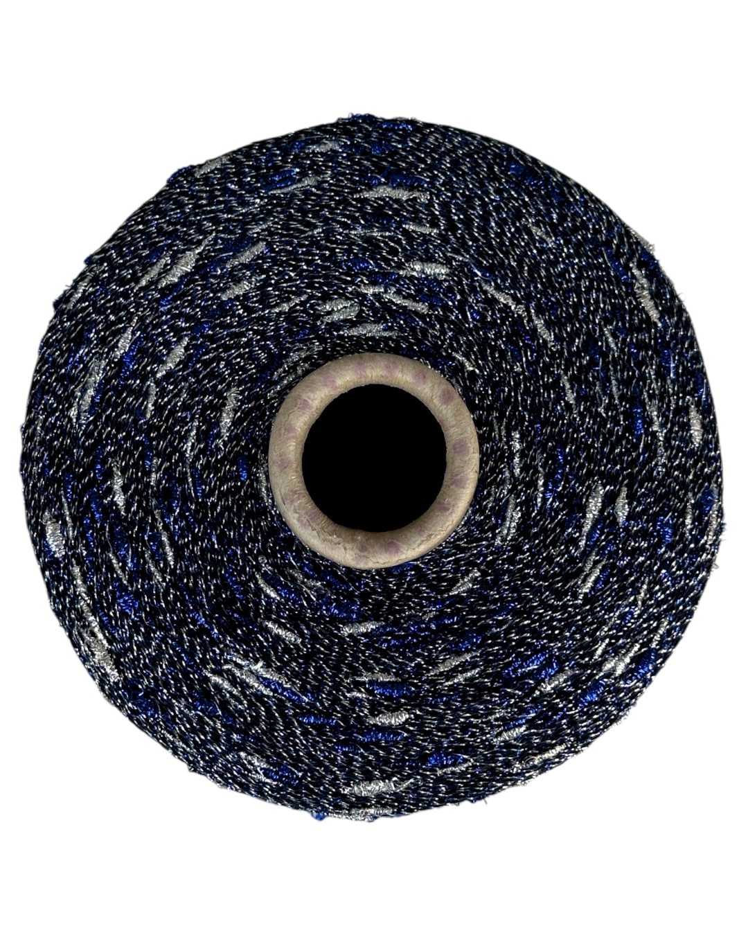 Roll of blue and black abrasive paper on a white background