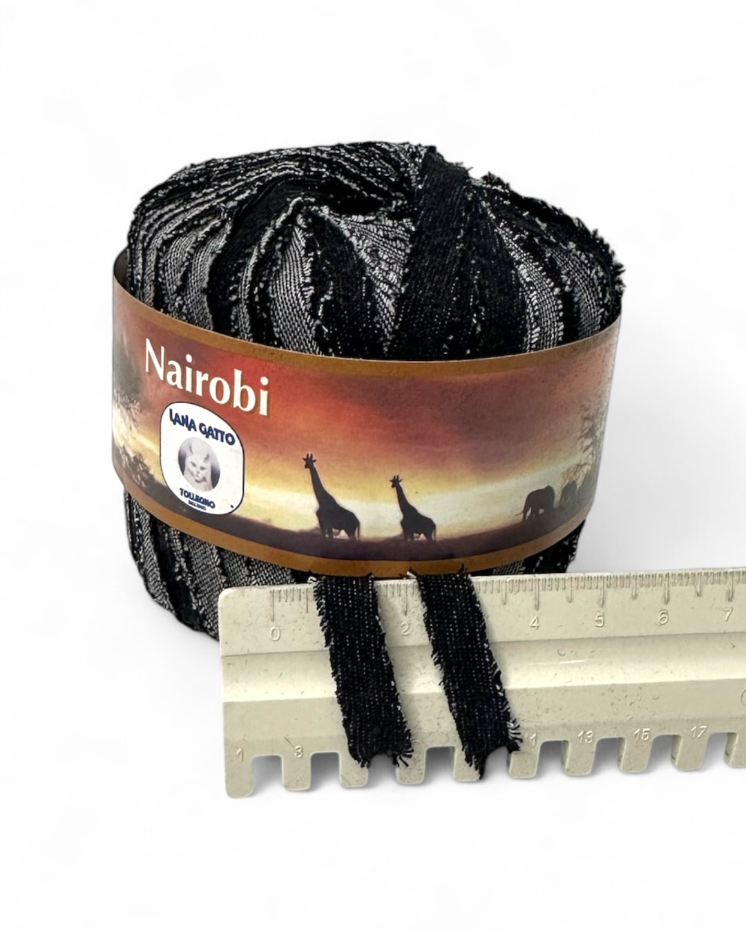 Lana Gatto Nairobi Yarn, Color 8402 (Black Denim)