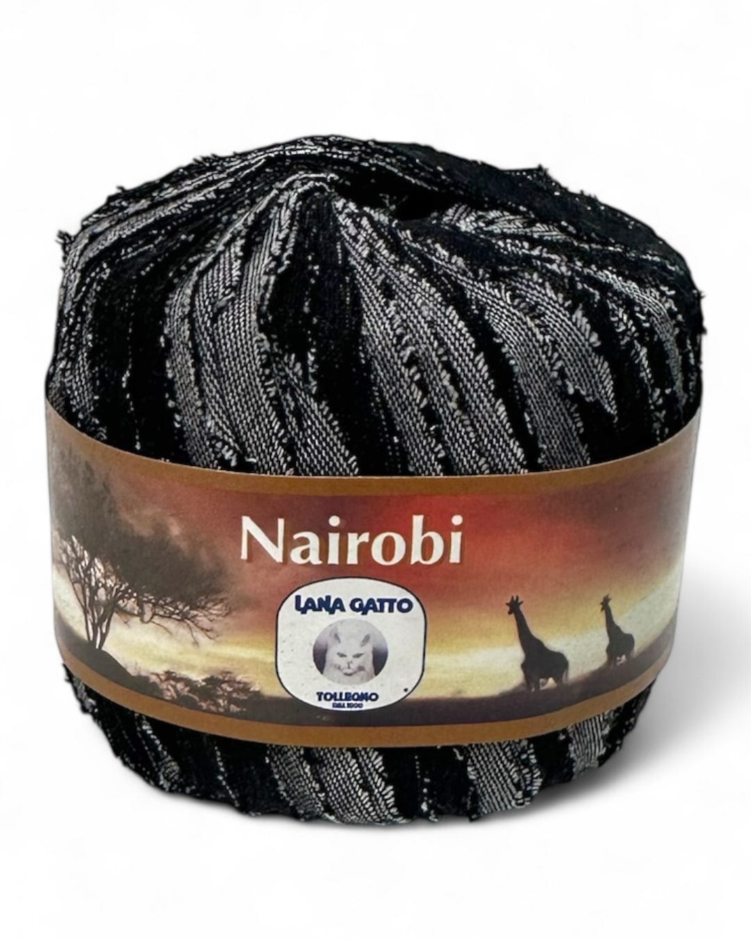 Lana Gatto Nairobi Yarn, Color 8402 (Black Denim)