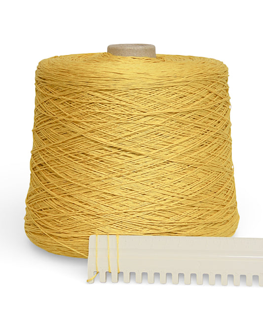 Linen Yarn Golden Mustard — elegant linen yarn in a warm mustard-gold shade (400 m / 100 g)