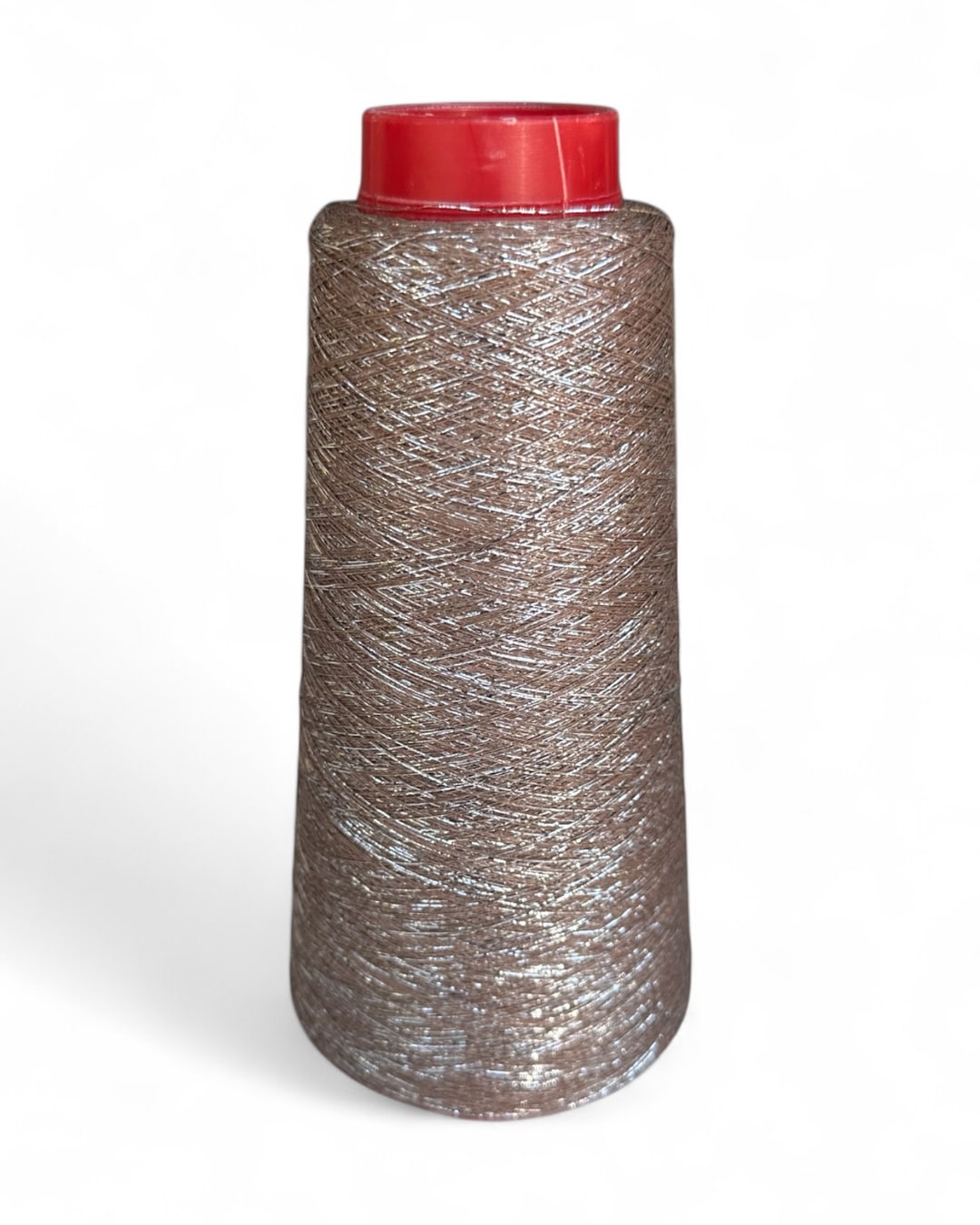 Cone of Beige Silver lurex yarn – 100 g with warm shine and shimmer