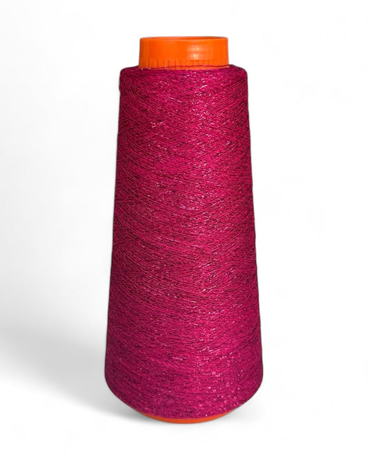 Cone of Crimson Shine lurex yarn – 100 g bright raspberry-red sparkle