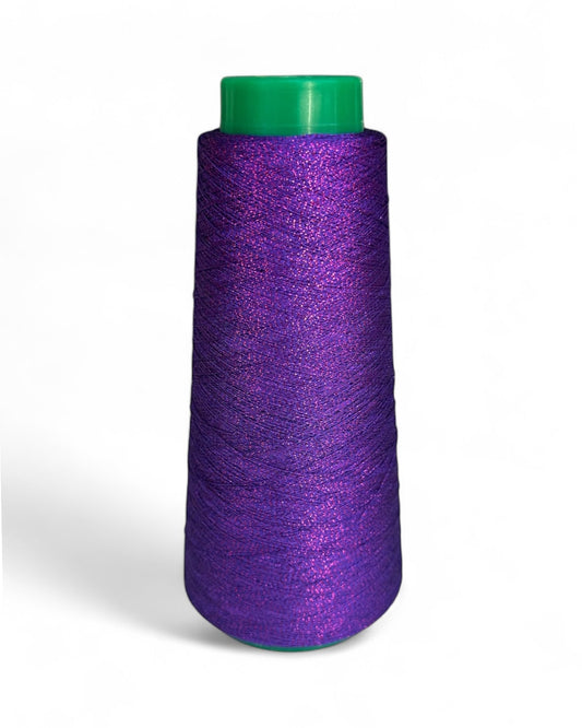 Cone of Purple Galaxy lurex yarn – 100 g of starry shimmer