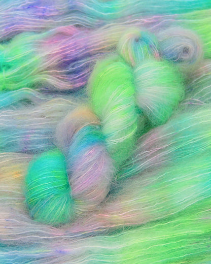 Superkid Mohair Silk MERCURIO color Laguna — hand-dyed luxury yarn