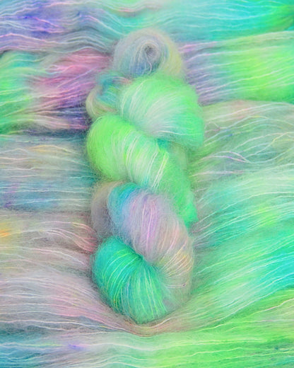 Superkid Mohair Silk MERCURIO color Laguna — hand-dyed luxury yarn