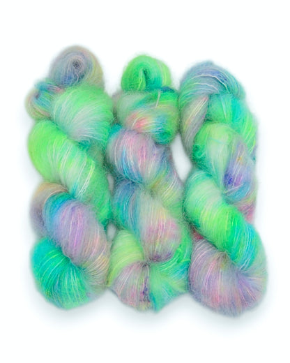 Superkid Mohair Silk MERCURIO color Laguna — hand-dyed luxury yarn