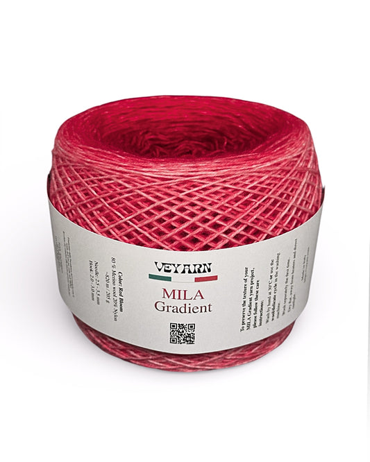 Filato Angora Gradient. Colore verde delicato al turchese