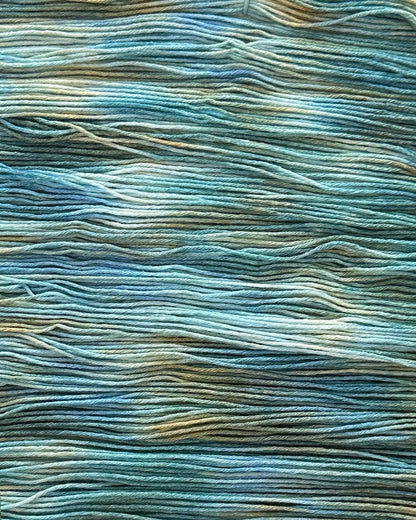 Merino Cashmere Cotton, color Aqua Harmony, Hand Dyed Yarn, 50g