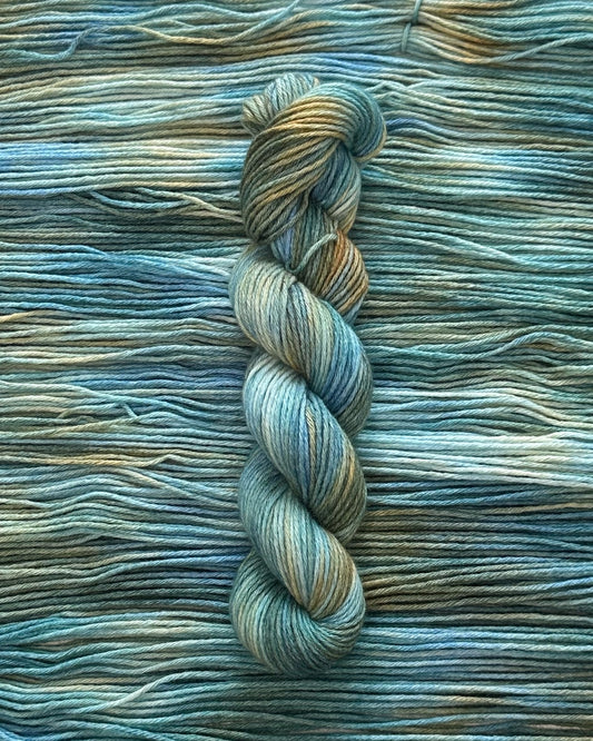 Merino Cashmere Cotton, color Aqua Harmony, Hand Dyed Yarn, 50g