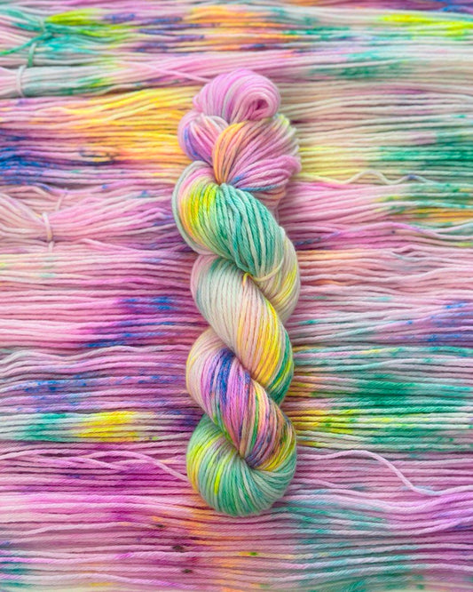 Merino Cashmere Cotton, color Rainbow Mood, Hand Dyed Yarn, 50g