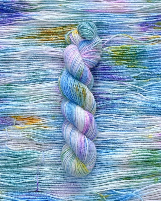 Merino Cashmere Cotton, color Ocean Harmony, Hand Dyed Yarn, 50g