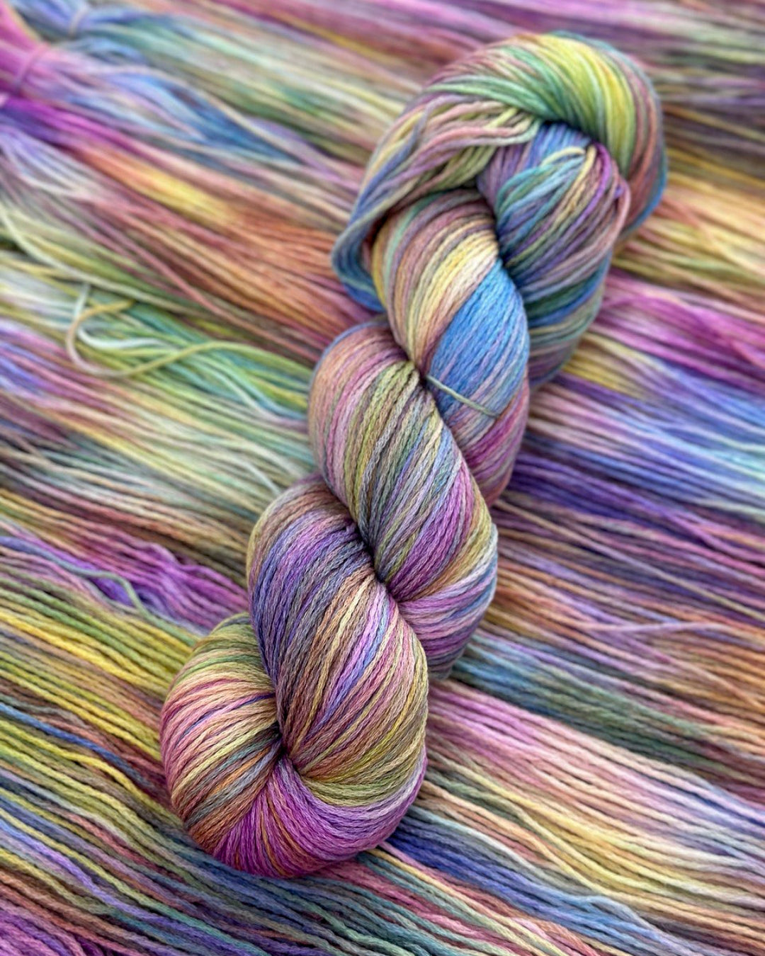 Filato di lana merino tinto a mano, colore Northern Lights Magic, 420 m, gomitolo 100 g