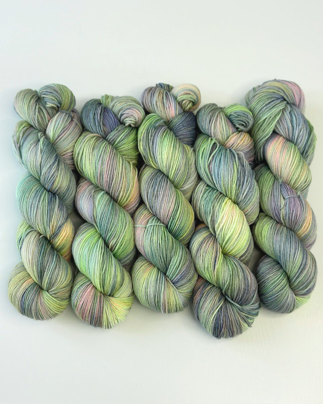 Merino wool Hand Dyed yarn, color Green Dreams, 420m, skein 100g