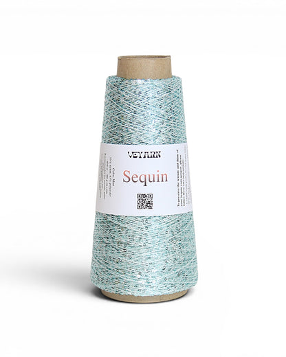 Delicate sparkle yarn on a light base for knitting & crochet