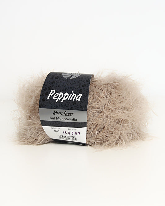Lana Grossa Peppina — fluffy faux fur yarn, beige (003)