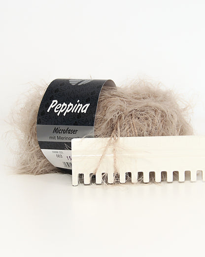 Lana Grossa Peppina — fluffy faux fur yarn, beige (003)