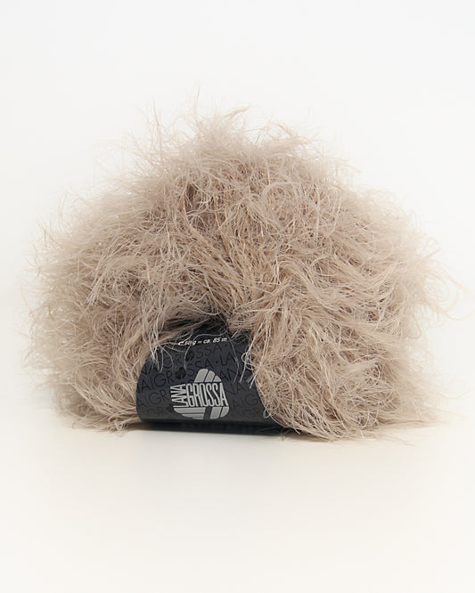 Lana Grossa Peppina — fluffy faux fur yarn, beige (003)