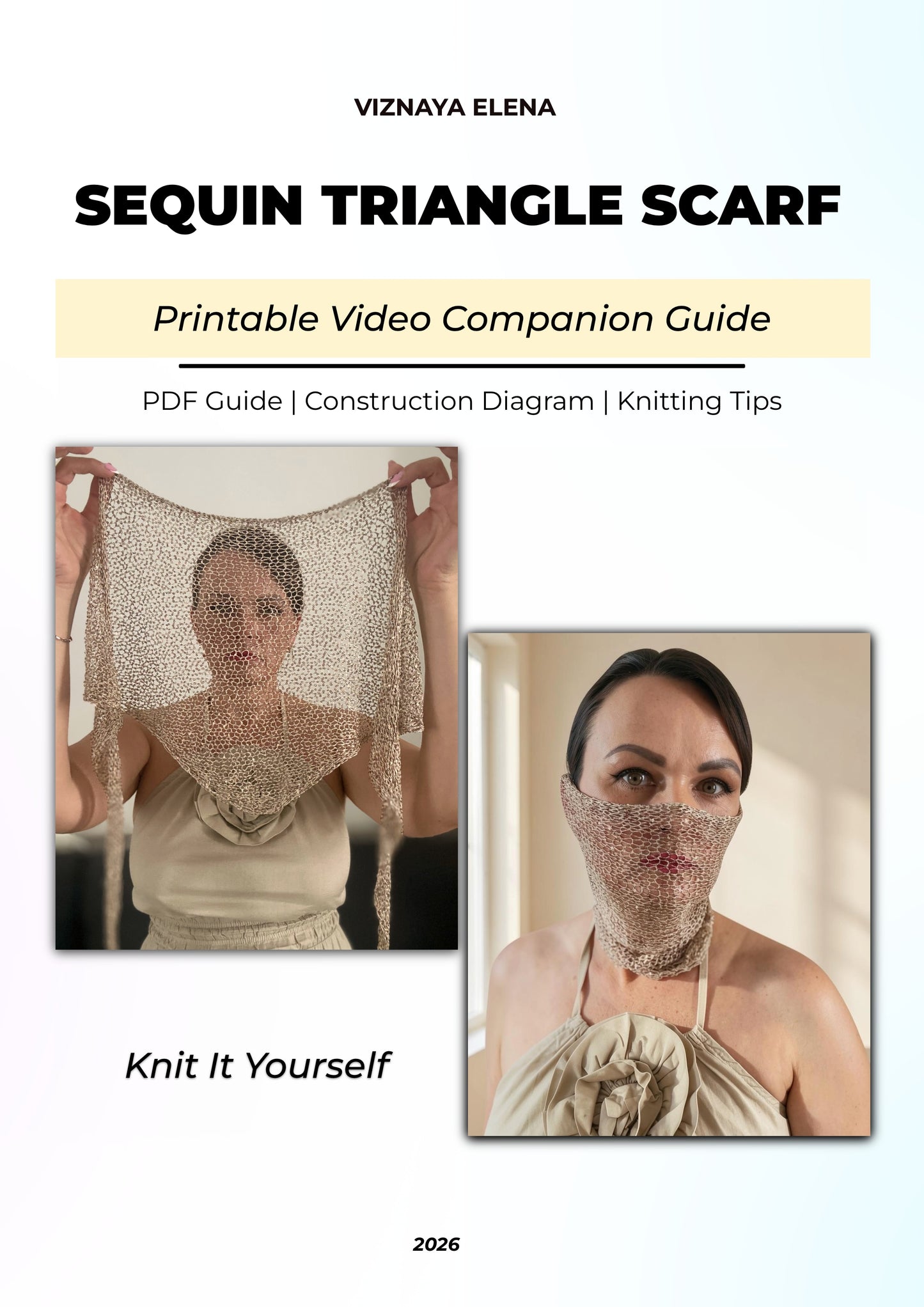Sequin Triangle Scarf – Guida di supporto al videotutorial (PDF stampabile)