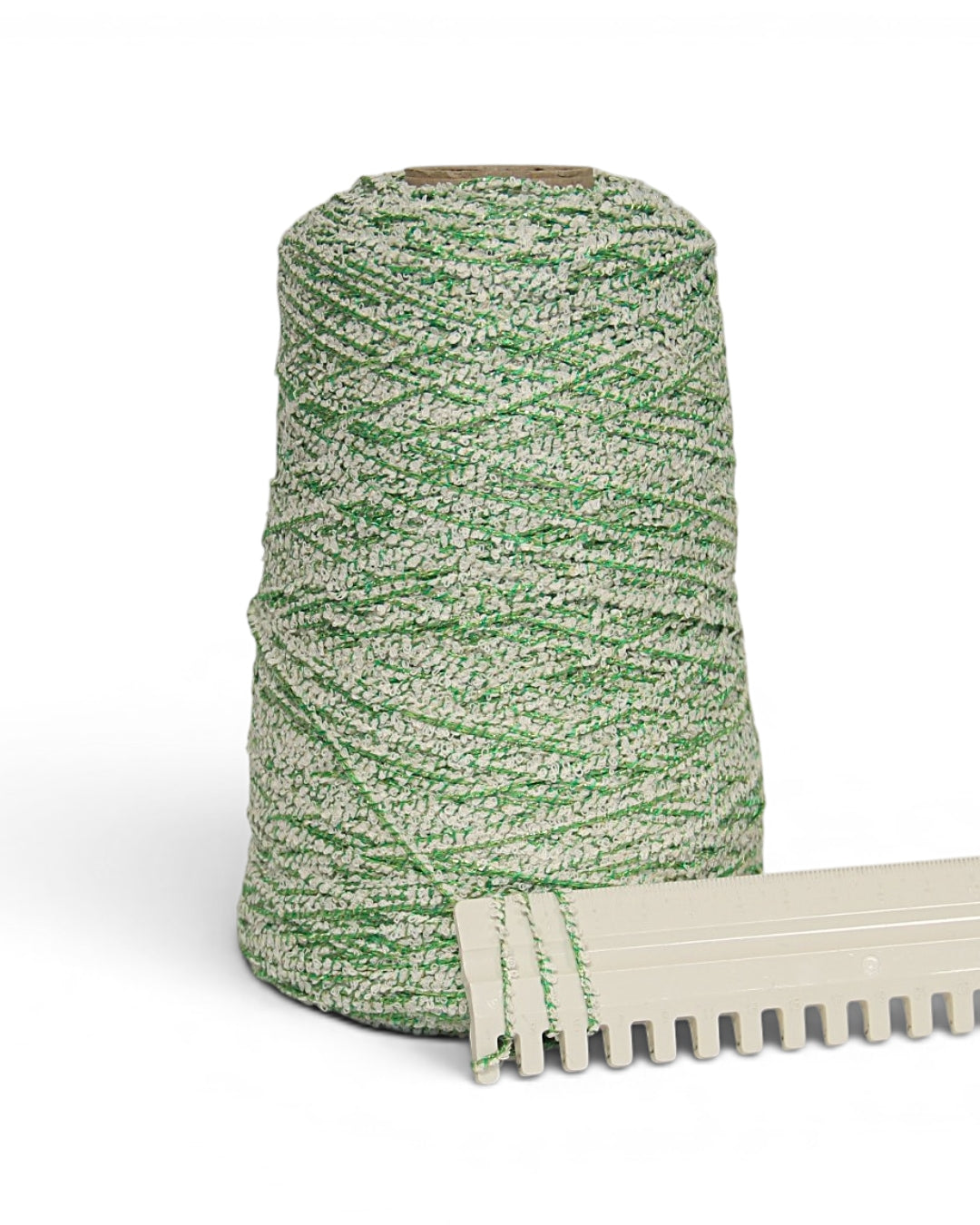 Bouclé Designer Yarn with Lurex — Textured Cotton Blend for Summer Knits and Accessories