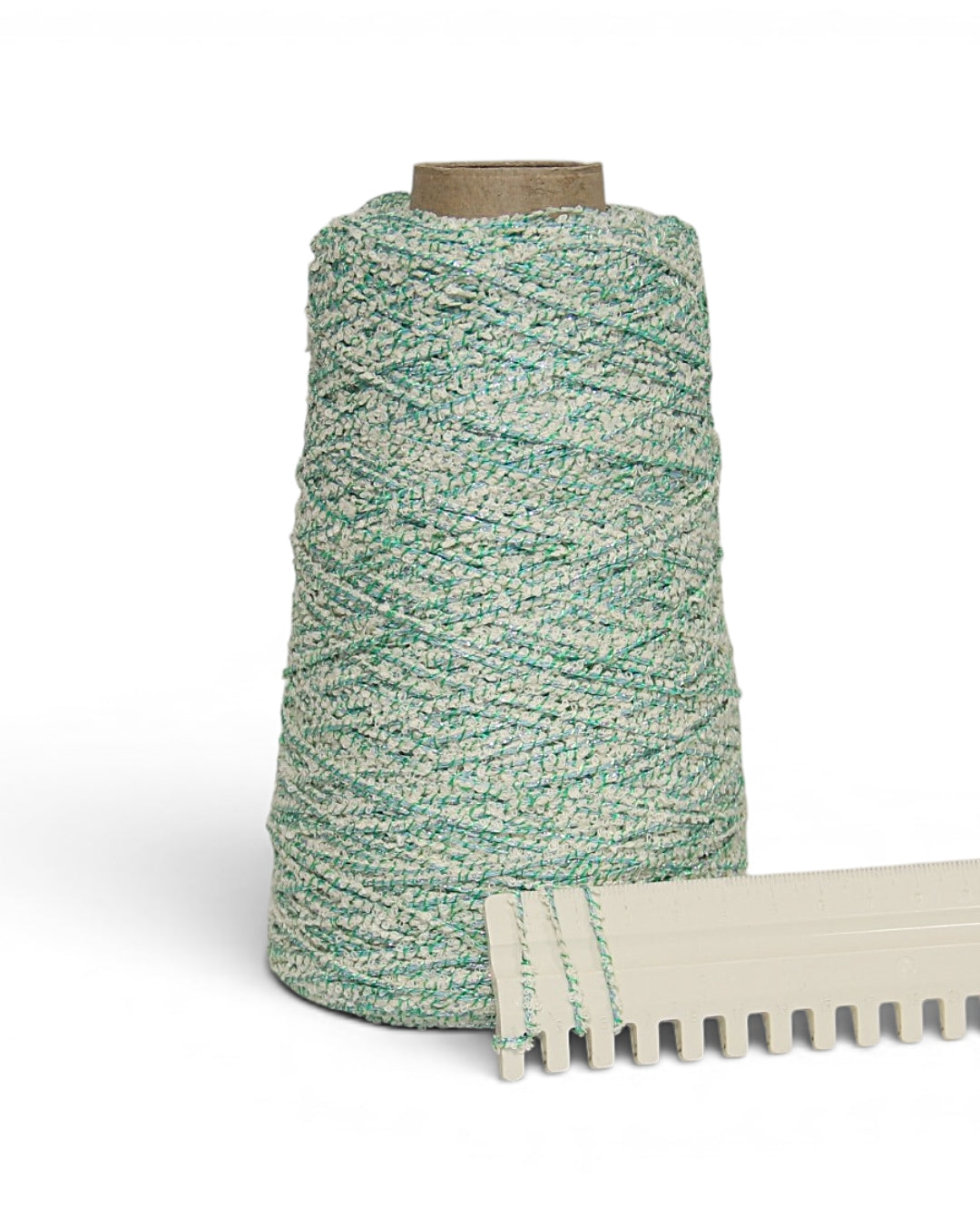 Bouclé Designer Yarn with Lurex — Textured Cotton Blend for Summer Knits and Accessories