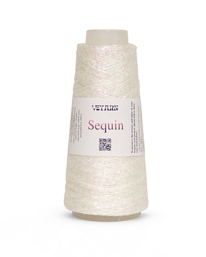 Delicate sparkle yarn on a light base for knitting & crochet