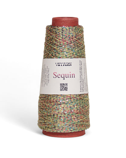 Delicate sparkle yarn on a light base for knitting & crochet