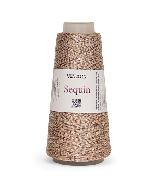 Soft Beige— sequin yarn from the Sequino collection