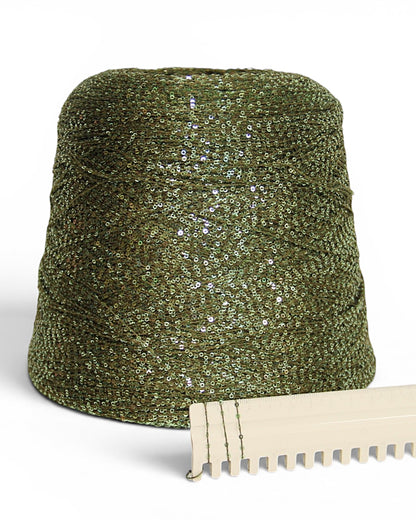 Luxury sequin yarn on colored base for knitting & crochet
