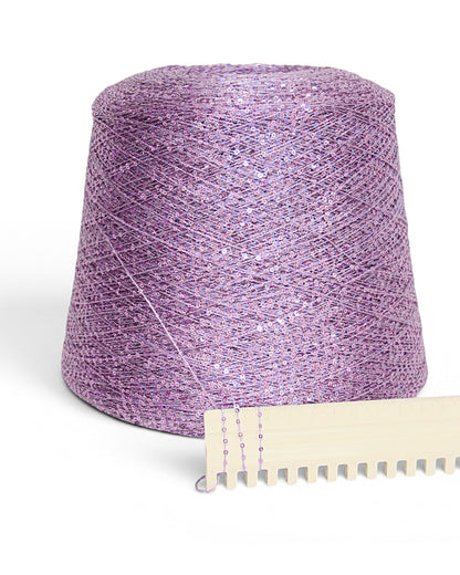 Luxury sequin yarn on colored base for knitting & crochet