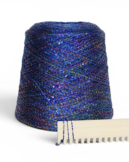 Luxury sequin yarn on colored base for knitting & crochet
