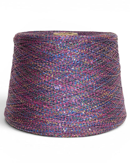 Luxury sequin yarn on colored base for knitting & crochet