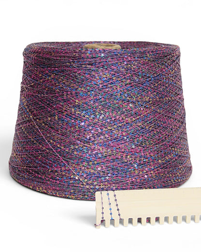 Luxury sequin yarn on colored base for knitting & crochet