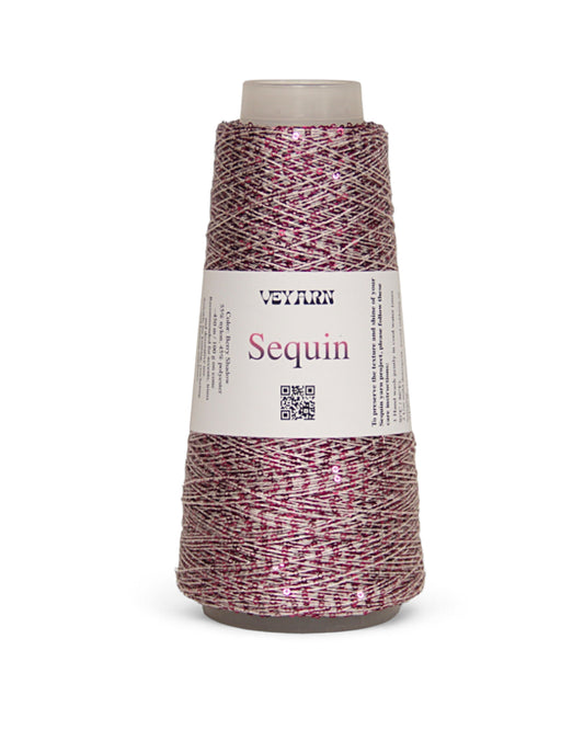 “Berry Shadow” — sequin yarn from the Sequino collection