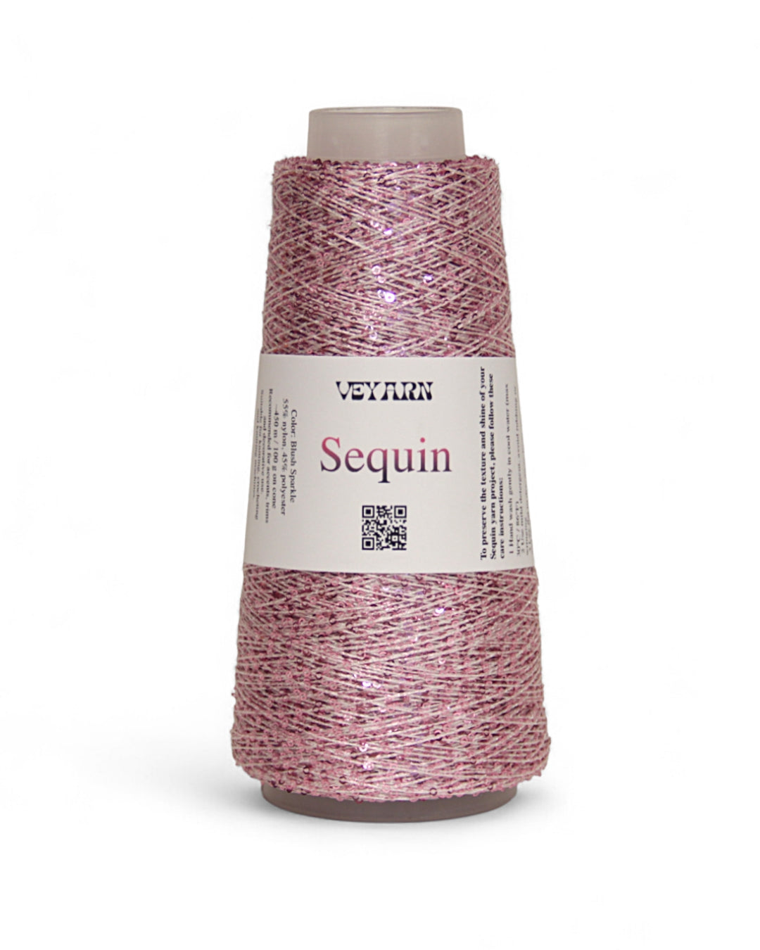 “Blush Sparkle” — sequin yarn from the Sequino collection