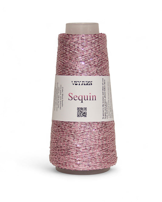 “Blush Sparkle” — sequin yarn from the Sequino collection