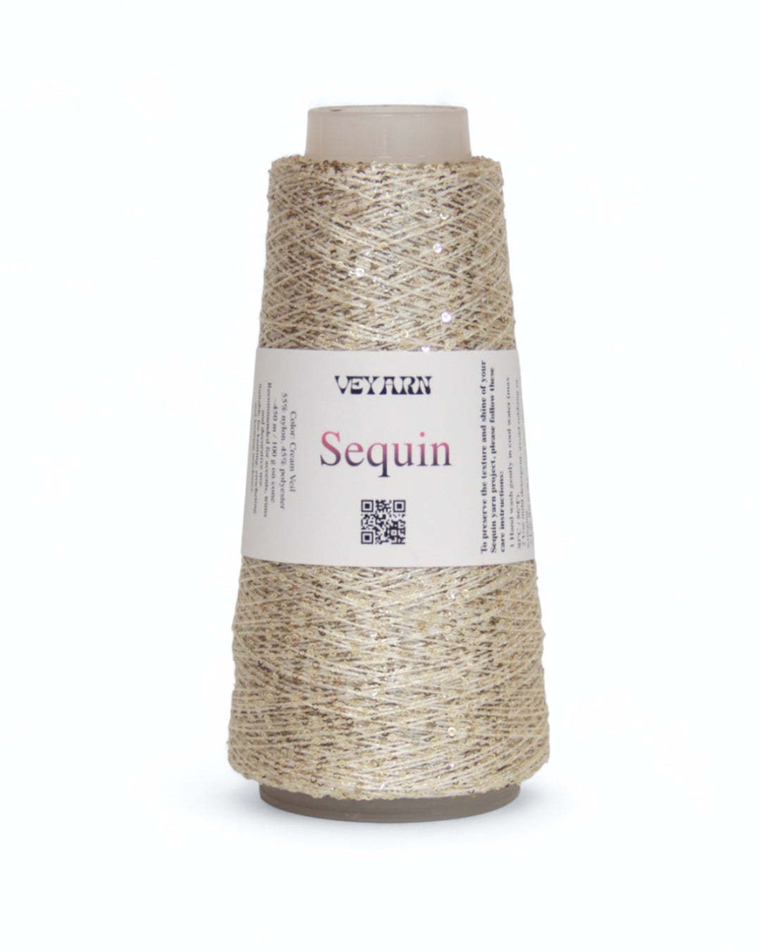 “Cream Veil” — sequin yarn from the Sequino collection
