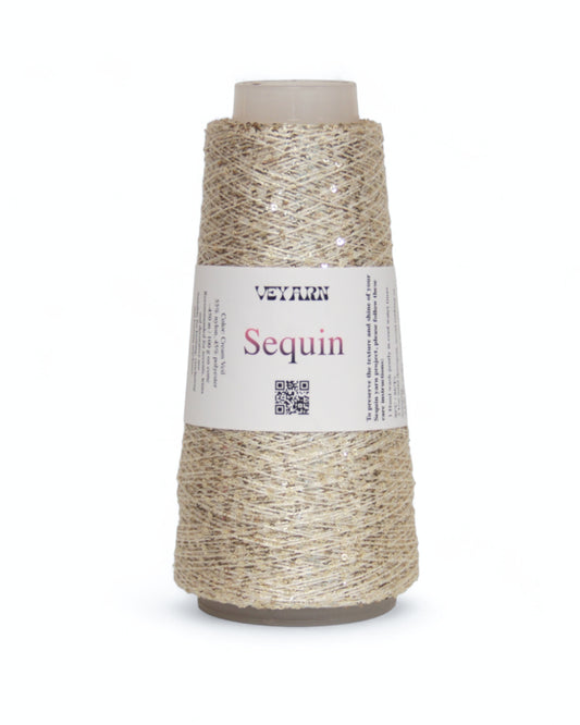 “Cream Veil” — sequin yarn from the Sequino collection