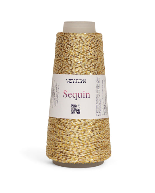 “Golden Aura” — sequin yarn from the Sequino collection