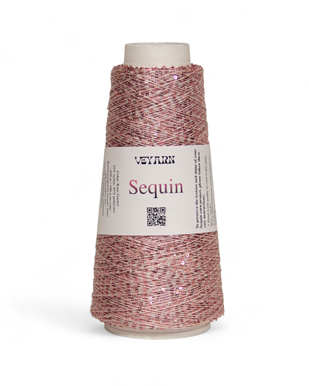 “Rose Garnet” — sequin yarn from the Sequino collection