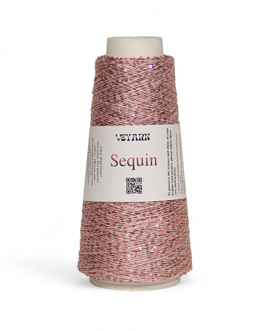 “Rose Garnet” — sequin yarn from the Sequino collection