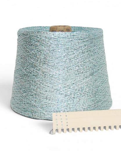 Delicate sparkle yarn on a light base for knitting & crochet