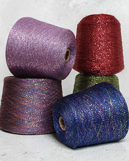 Luxury sequin yarn on colored base for knitting & crochet